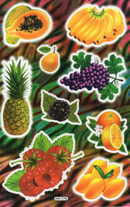 Früchte Ananas Pattaya Banane Himbeere Aufkleber Sticker für Kinder Basteln Kindergarten Geburtstag 1 Bogen 164