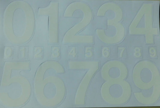 Numbers 123 white 70 mm high sticker for office folders children crafts kindergarten birthday 1 sheet 170