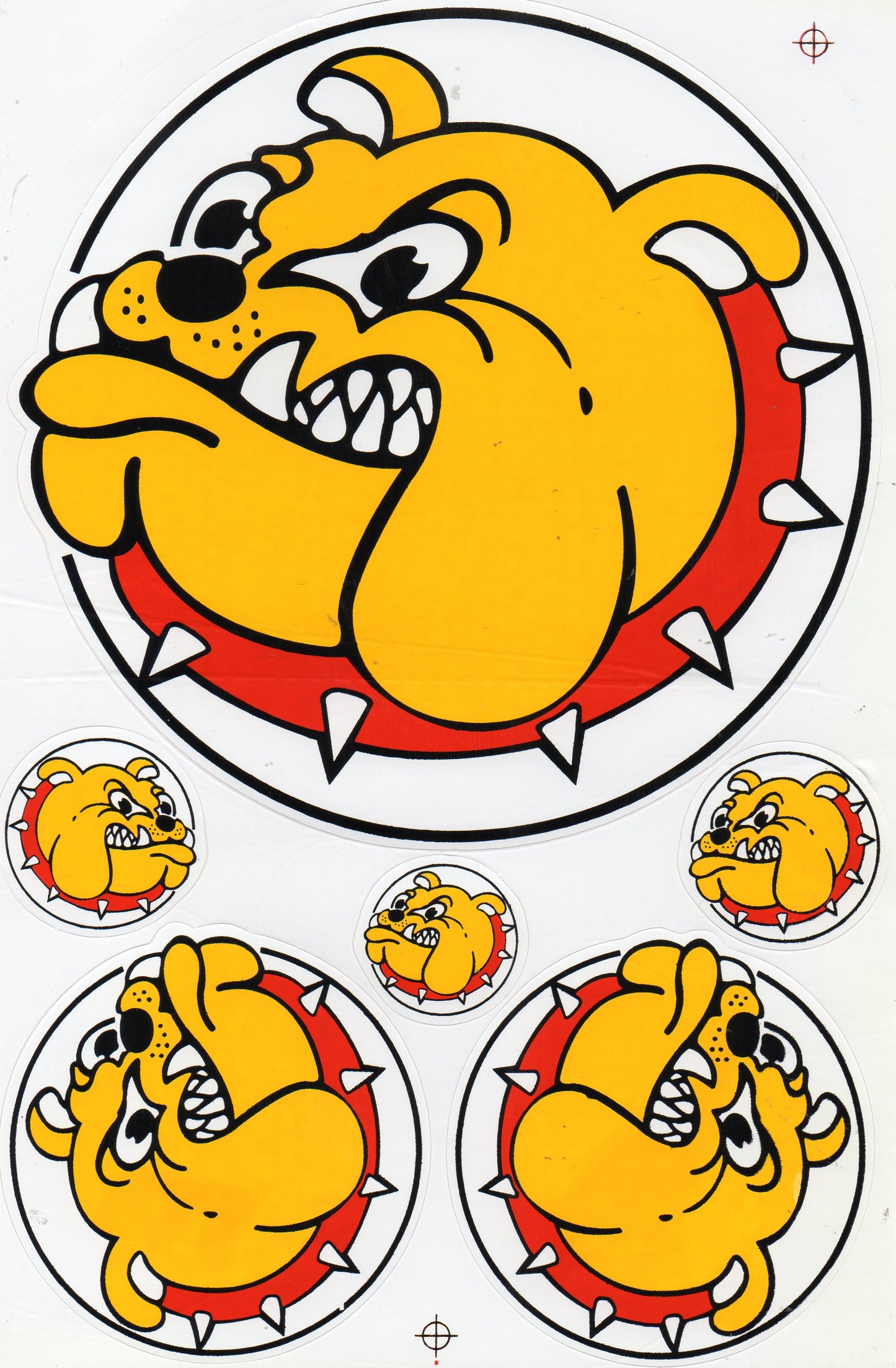 Bulldogge Hund gelb Aufkleber Sticker Motorrad Roller Skateboard Auto Tuning Modellbau selbstklebend 171