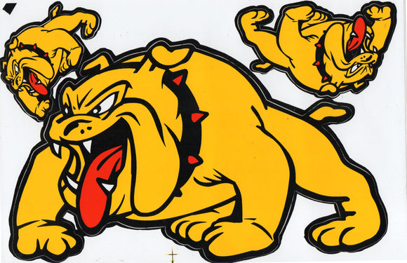 Bulldogge Hund gelb Aufkleber Sticker Motorrad Roller Skateboard Auto Tuning Modellbau selbstklebend 212