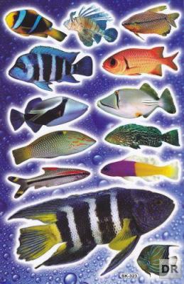 Poissons mer aquarium poissons animaux autocollants pour enfants artisanat maternelle anniversaire 1 feuille 221