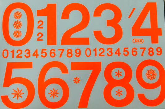 Numbers 123 orange 70 mm high stickers for office folders children crafts kindergarten birthday 1 sheet 228