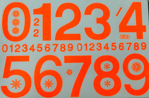 Zahlen Nummern 123 orange 70 mm hoch Aufkleber Sticker für Büro Ordner Kinder Basteln Kindergarten Geburtstag 1 Bogen 228