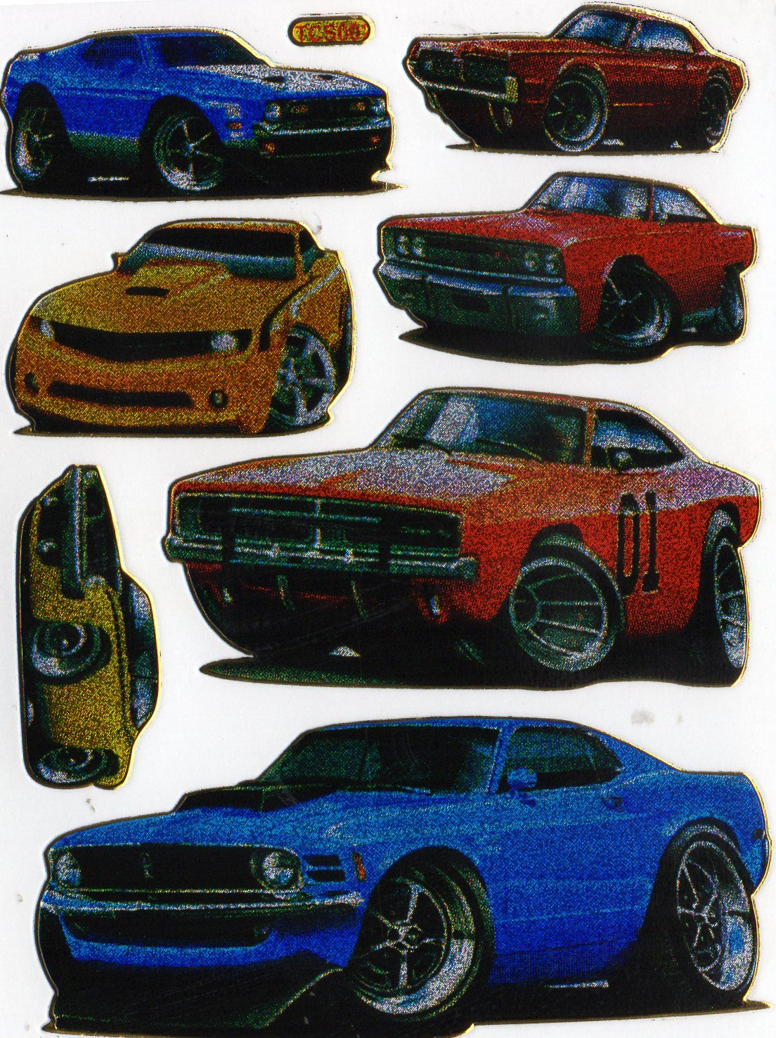 Car muscle car sticker sticker metallic glitter effect school children craft kindergarten 1 sheet 234