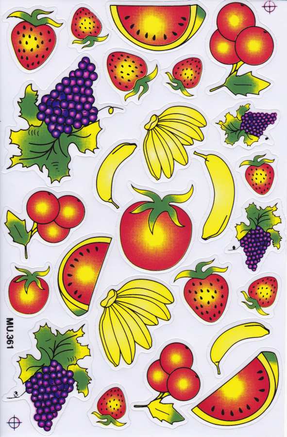 Fruits Banane Fraise Pastèque Autocollant pour Enfants Artisanat Maternelle Anniversaire 1 feuille 238