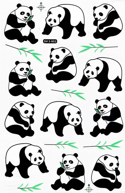 Panda Bär Pandabär Tiere Aufkleber Sticker für Kinder Basteln Kindergarten Geburtstag 1 Bogen 257
