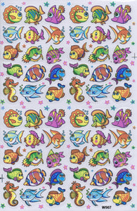 Fische Meer Aquarium Fisch Tiere Aufkleber Sticker für Kinder Basteln Kindergarten Geburtstag 1 Bogen 263
