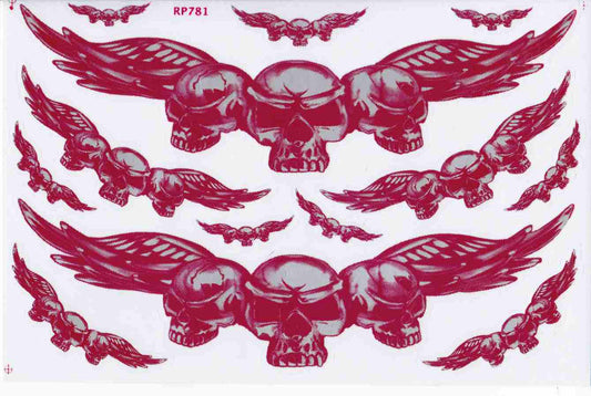 Fliegender Schädel Totenkopf Skull Aufkleber Sticker Motorrad Roller Skateboard Auto Tuning Modellbau selbstklebend 271