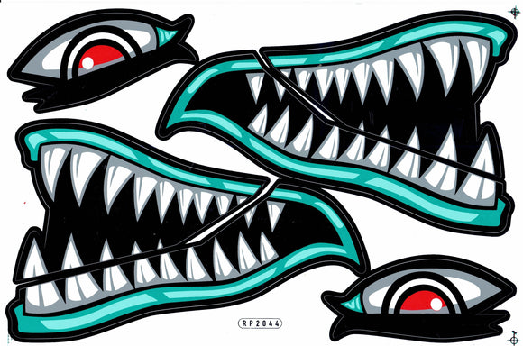 Shark mouth pharynx gullet teeth sticker motorcycle scooter skateboard car tuning model construction self-adhesive 275