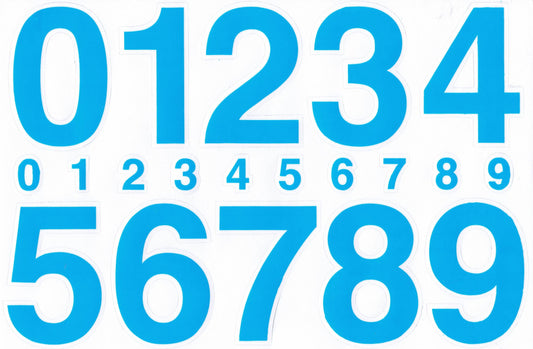 Numbers 123 blue 70 mm high sticker for office folders children crafts kindergarten birthday 1 sheet 281