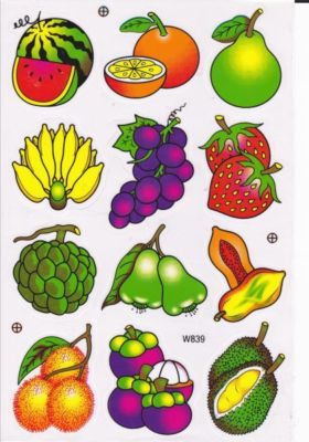 Fruits Watermelon Orange Banana Stickers for Children Crafts Kindergarten Birthday 1 sheet 288