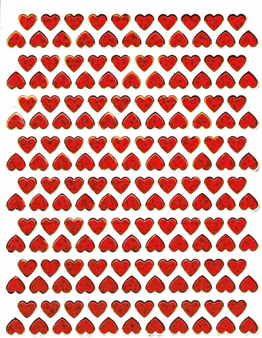 Coeur Coeurs Rouge Amour Autocollant Effet Paillettes Métalliques pour Enfants Artisanat Maternelle Anniversaire 1 feuille 293