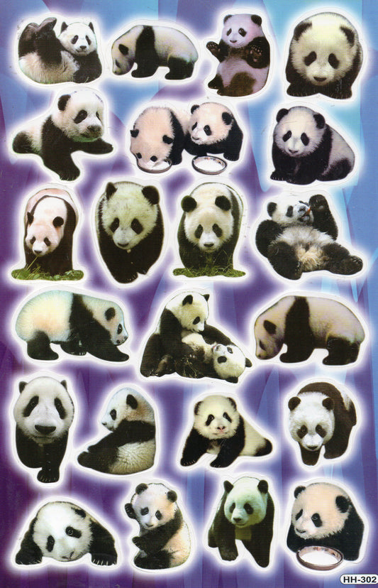 Panda Ours Panda Ours Animaux Autocollants pour Enfants Artisanat Maternelle Anniversaire 1 feuille 295