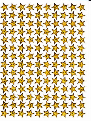 Sterne Stern gold Aufkleber Sticker metallic Glitzer Effekt für Kinder Basteln Kindergarten Geburtstag 1 Bogen 302