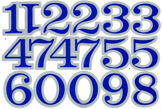 Numbers 123 blue 50 mm high sticker for office folders children crafts kindergarten birthday 1 sheet 311