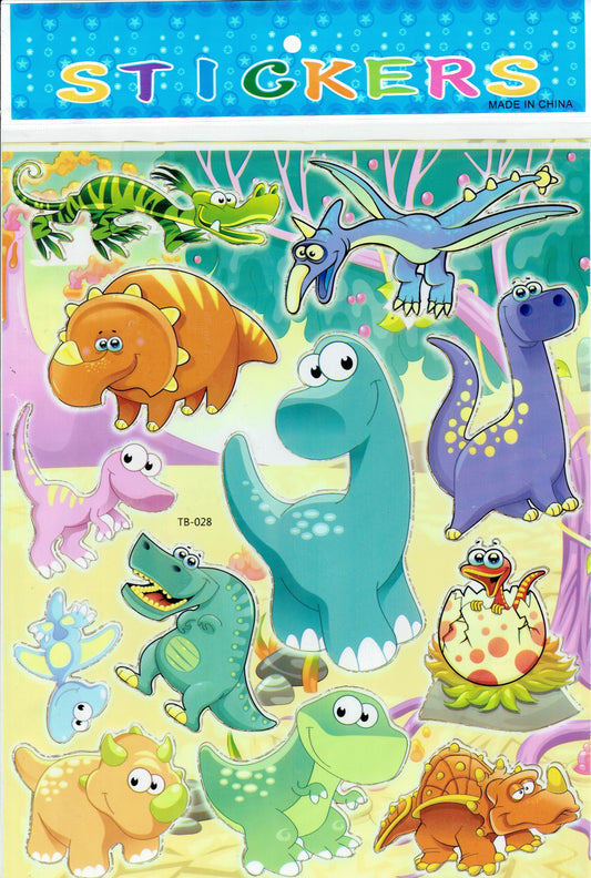 Dinosaure Dino Jurassic T-Rex Raptor Saurian Autocollant Coloré pour Enfants Artisanat Maternelle Anniversaire 1 feuille 312