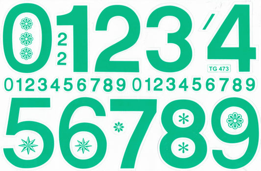 Numbers Numbers 123 Green 70 mm High Sticker for Office Folders Children Crafts Kindergarten Birthday 1 Sheet 313