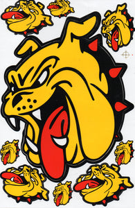 Bulldogge Hund gelb Aufkleber Sticker Motorrad Roller Skateboard Auto Tuning Modellbau selbstklebend 032