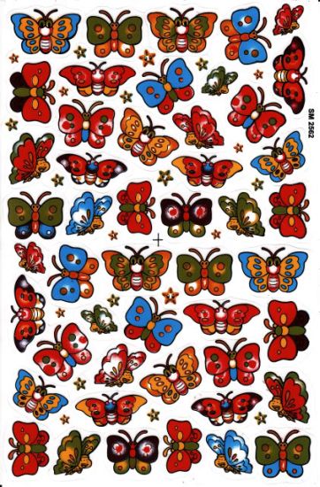 Schmetterlinge Insekten Tiere Aufkleber Sticker für Kinder Basteln Kindergarten Geburtstag 1 Bogen 32