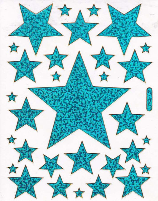 Étoile bleu autocollant autocollant métallisé effet scintillant pour enfants artisanat maternelle anniversaire 1 feuille 321