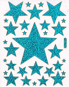 Sterne Stern blau Aufkleber Sticker metallic Glitzer Effekt für Kinder Basteln Kindergarten Geburtstag 1 Bogen 321