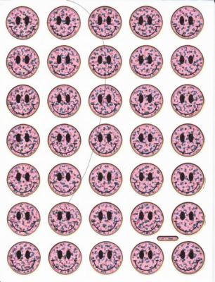 Smilies laughing face smiley pink stickers metallic glitter effect for children crafts kindergarten 1 sheet 325