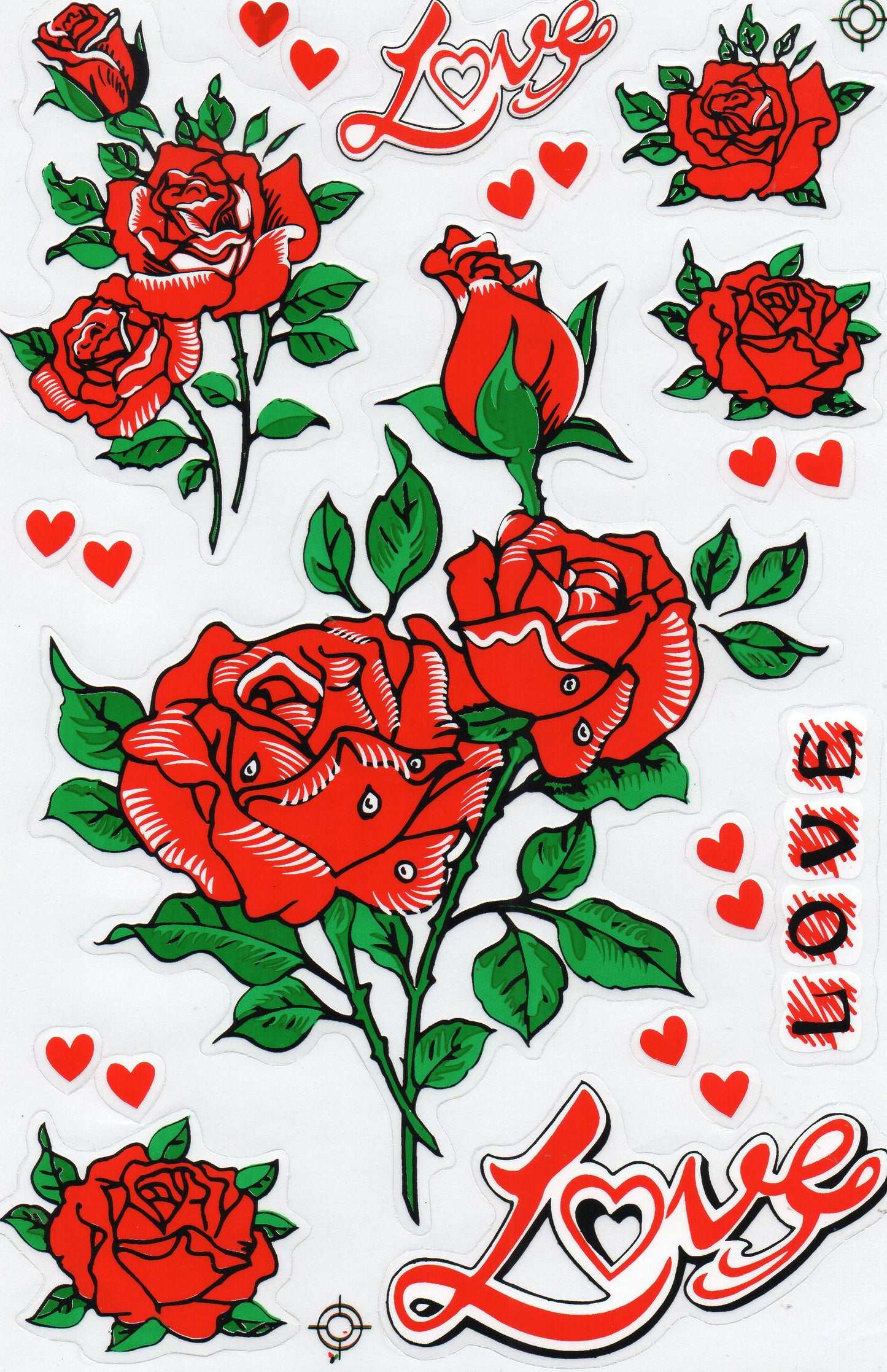 Rosen Rose Blumen Pflanzen Aufkleber Sticker für Kinder Basteln Kindergarten Geburtstag 1 Bogen 033
