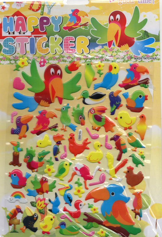 3D Vogel papagei Tiere Aufkleber Sticker für Kinder Basteln Kindergarten Geburtstag 1 Bogen 335
