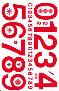 Zahlen Nummern 123 rot 70 mm hoch Aufkleber Sticker für Kinder Basteln Kindergarten Geburtstag 1 Bogen 341