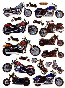 Motorrad Biker Chopper Aufkleber Sticker metallic Glitzer Effekt Schule Kinder Basteln Kindergarten 1 Bogen 368