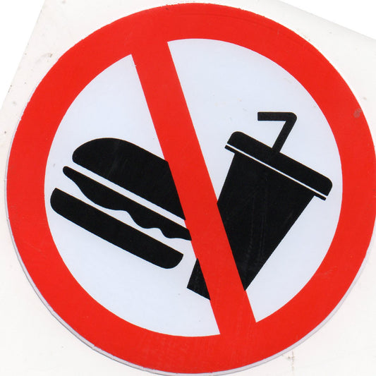 Prohibited "eating drinking" round sticker sticker self-adhesive 373