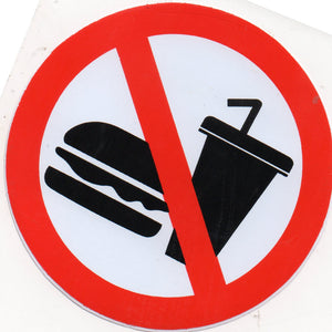Verboten " Essen Trinken " rund Aufkleber Sticker selbstklebend 373
