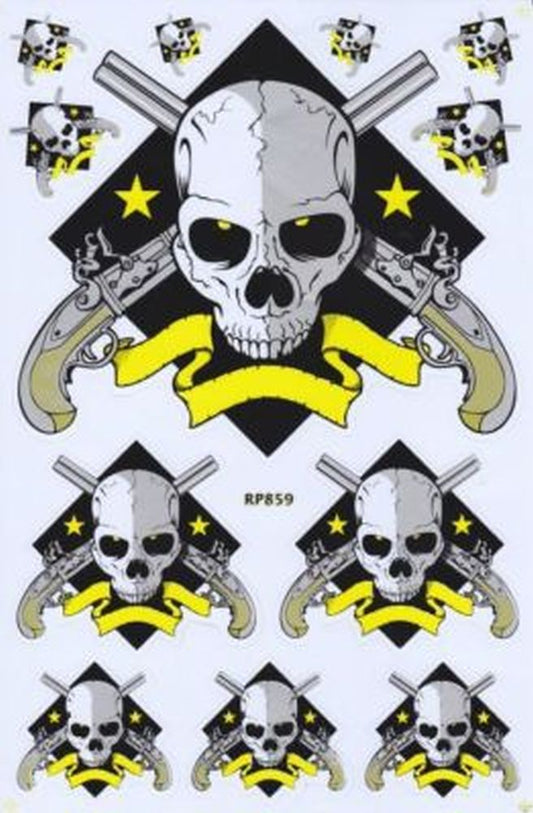 Schädel Totenkopf Skull Aufkleber Sticker Motorrad Roller Skateboard Auto Tuning Modellbau selbstklebend 384