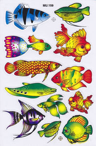Fish sea aquarium fish animals stickers for children crafts kindergarten birthday 1 sheet 393