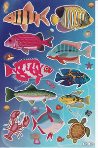Fish sea aquarium fish animals stickers for children crafts kindergarten birthday 1 sheet 397