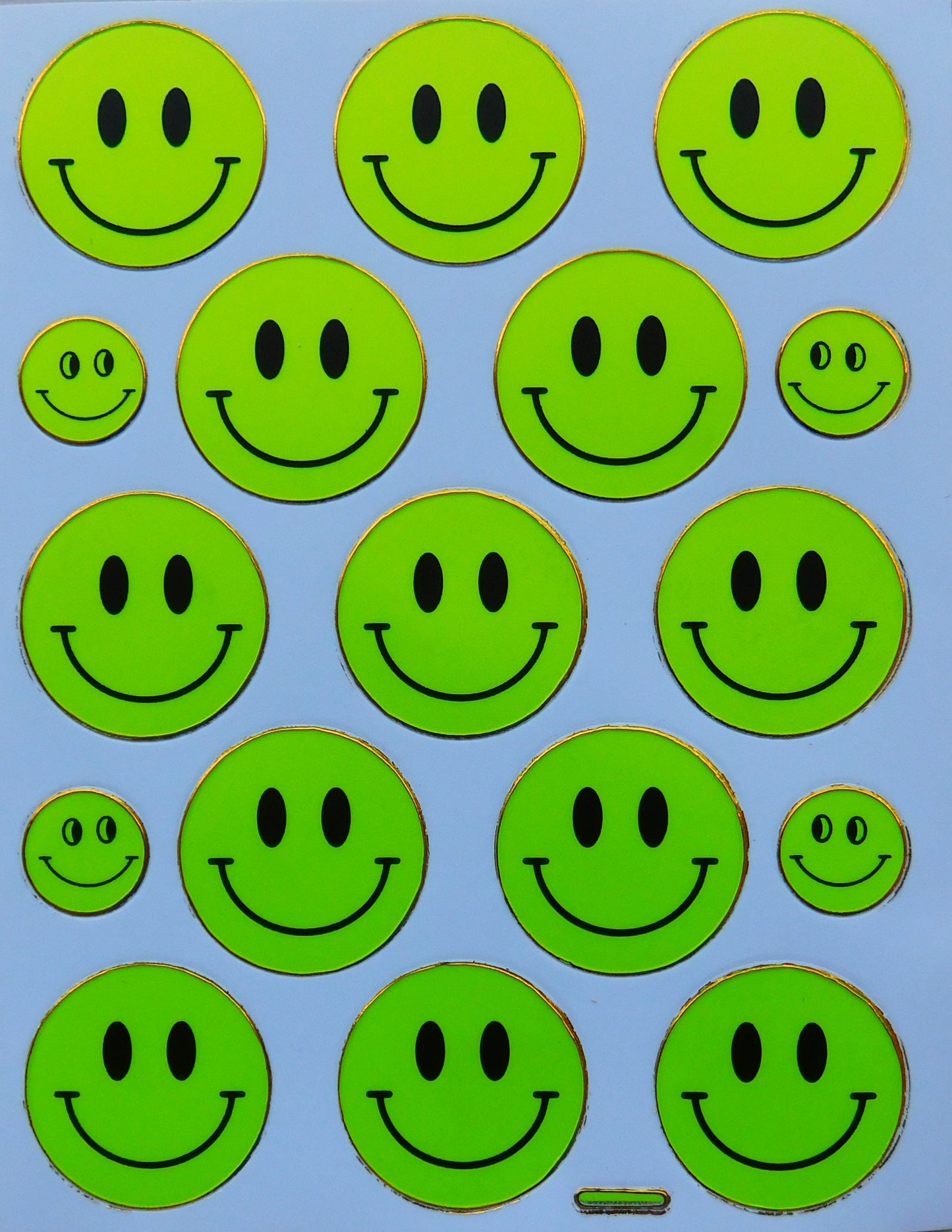 Smilies Lachendes Gesicht Smiley gelb Aufkleber Sticker metallic Glitzer Effekt für Kinder Basteln Kindergarten 1 Bogen 407