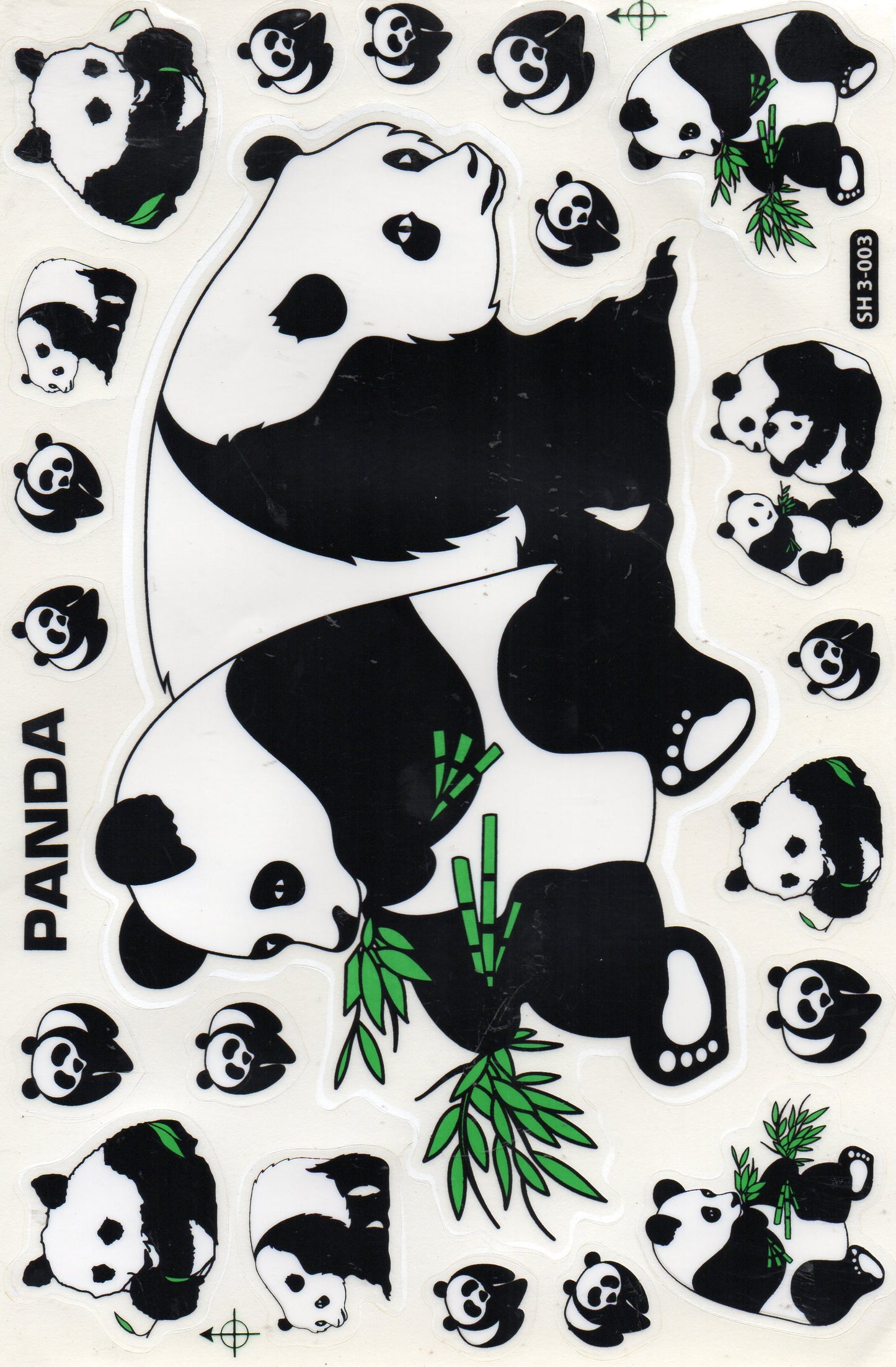 panda Bär Pandabär Tiere Aufkleber Sticker für Kinder Basteln Kindergarten Geburtstag 1 Bogen 041