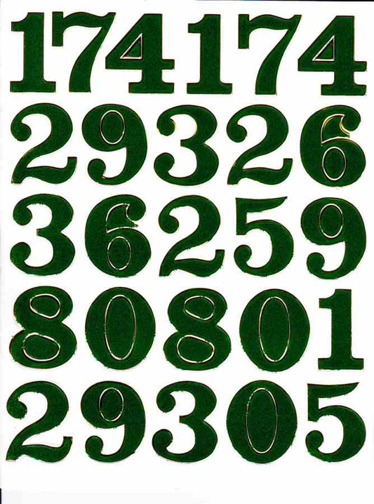Kopie von Zahlen Nummern grün 123 Höhe 21 mm  Aufkleber Sticker metallic Glitzer Effekt Schule Büro OrdnerKinder Basteln Kindergarten 1 Bogen 454