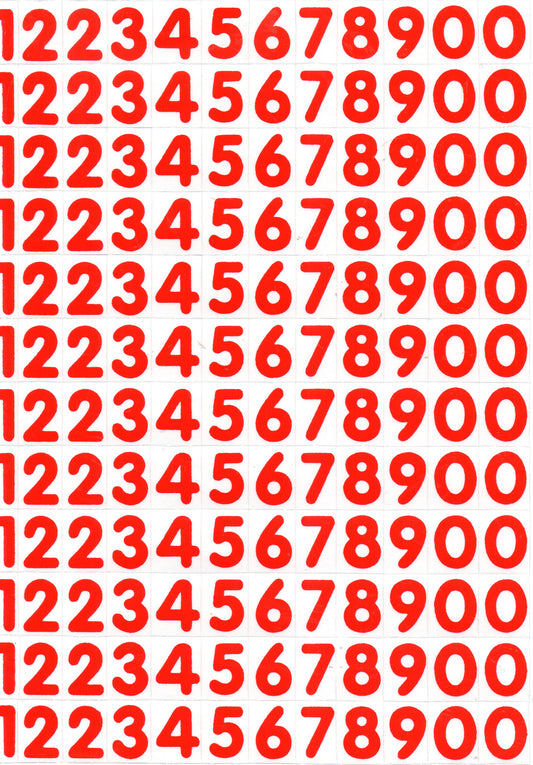 Zahlen Nummern 123 rot 18 mm hoch Aufkleber Sticker für Büro Ordner Kinder Basteln Kindergarten Geburtstag 1 Bogen 462