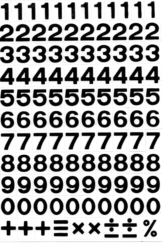 Zahlen Nummern 123 schwarz 18 mm hoch Aufkleber Sticker für Büro Ordner Kinder Basteln Kindergarten Geburtstag 1 Bogen 466