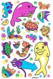 Fish sea aquarium fish animals stickers for children crafts kindergarten birthday 1 sheet 476