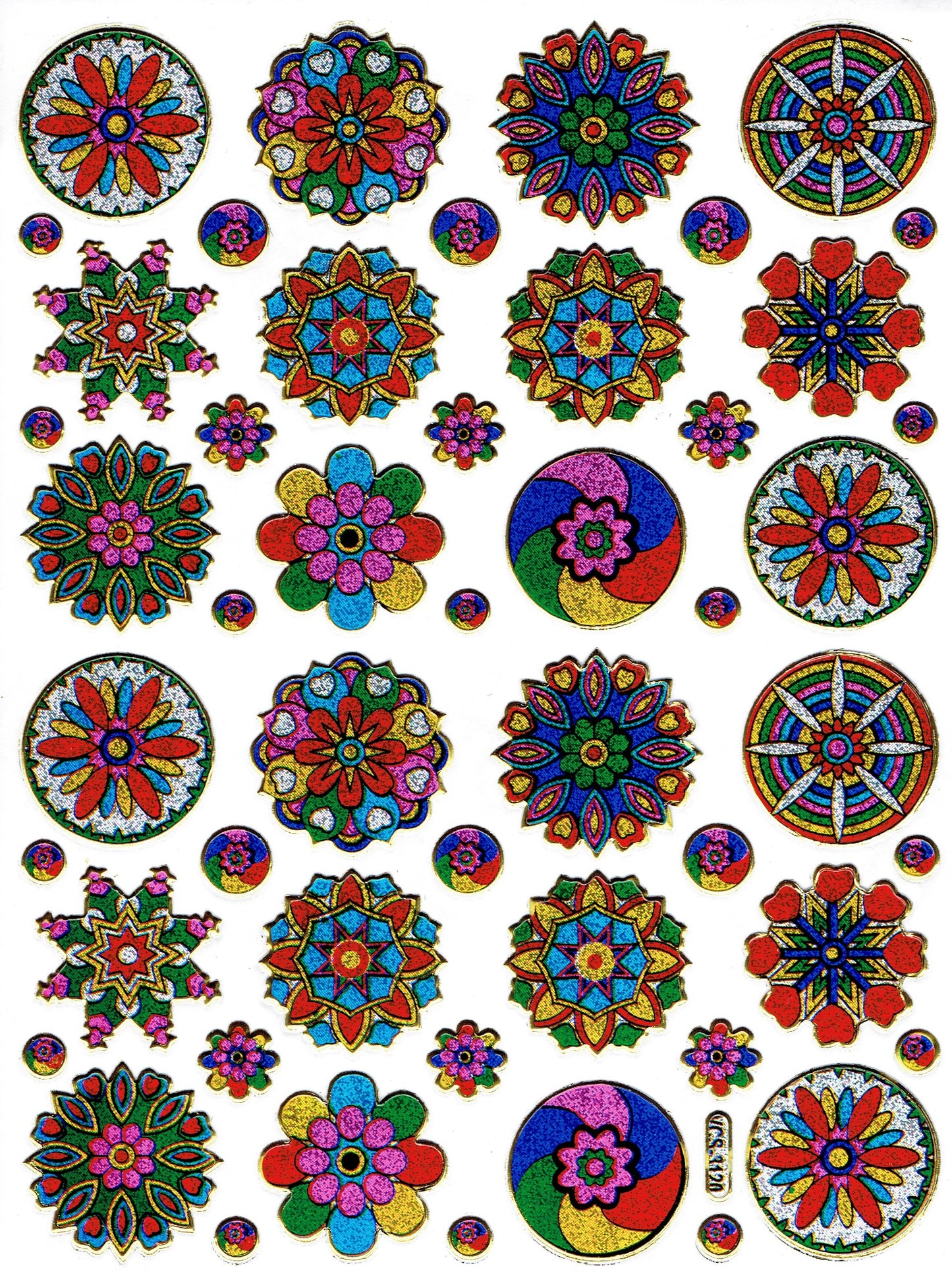 Tournesols, fleurs, fleurs, stickers colorés, effet pailleté métallisé, bricolage enfant, maternelle, 1 feuille 478