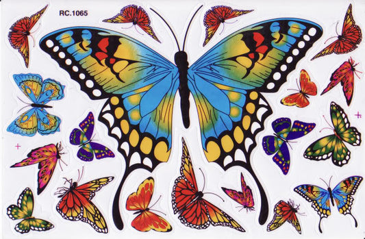 Butterflies Insects Animals Stickers for Children Crafts Kindergarten Birthday 1 sheet 048