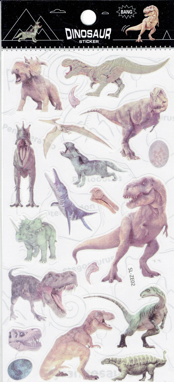 3D Dinosaurier Dino Jurassic T-Rex Raptor Aufkleber Sticker für Kinder Basteln Kindergarten Geburtstag 1 Bogen 484