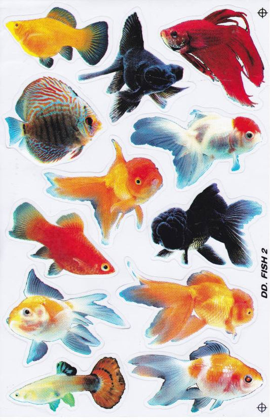 Poissons mer aquarium poissons animaux autocollants pour enfants artisanat maternelle anniversaire 1 feuille 496