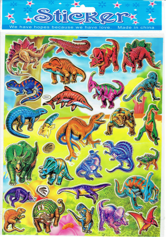 Dinosaurier Dino Jurassic T-Rex Raptor Saurier bunt Aufkleber Sticker für Kinder Basteln Kindergarten Geburtstag 1 Bogen 516