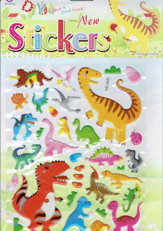 3D Dinosaurier Dino Jurassic T-Rex Raptor Aufkleber Sticker für Kinder Basteln Kindergarten Geburtstag 1 Bogen 523