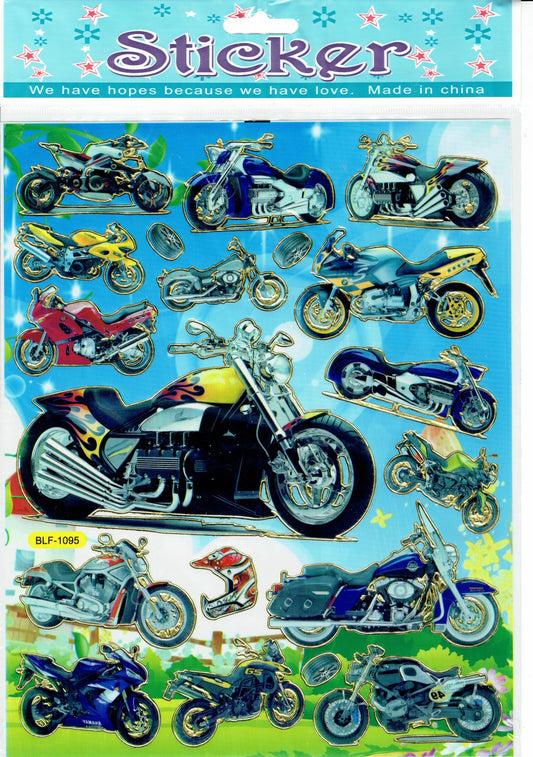 Motorcycle Chopper Biker Sticker for Children Crafts Kindergarten Birthday 1 sheet 528