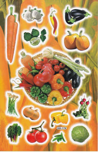 Vegetables papika tomato carotene stickers for children crafts kindergarten birthday 1 sheet 052