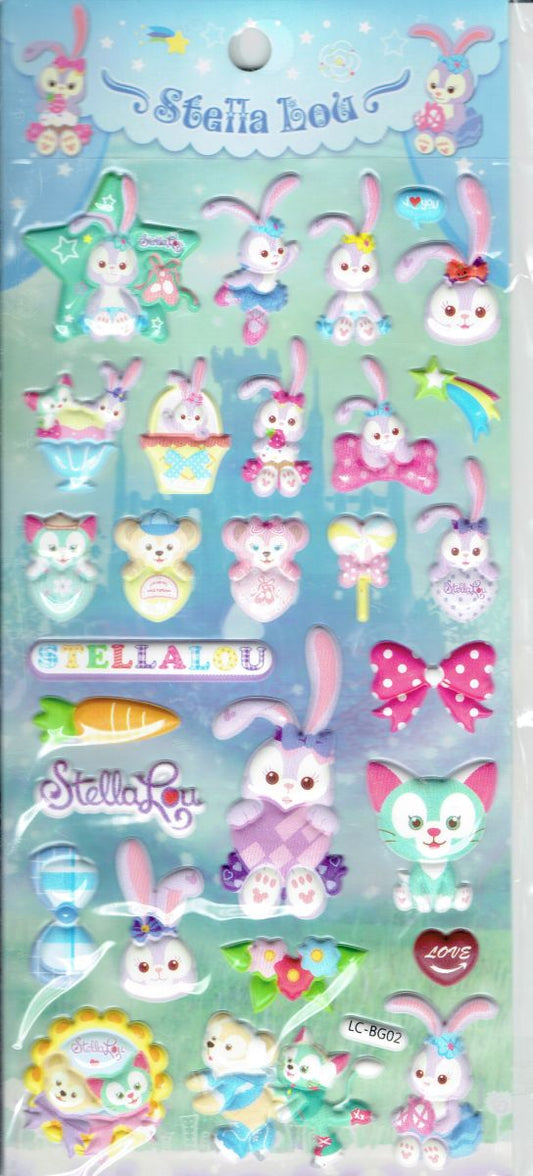 3D bunny easter eggs stickers for children crafts kindergarten birthday 1 sheet 530
